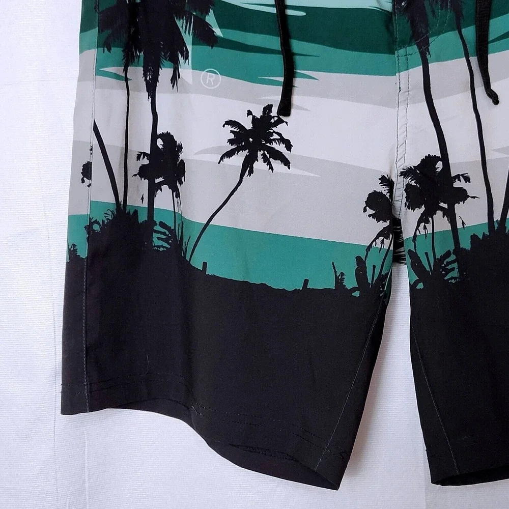 Michigan State Spartans Mens Green Tropical Palm Tree‎ Board Shorts Size Medium